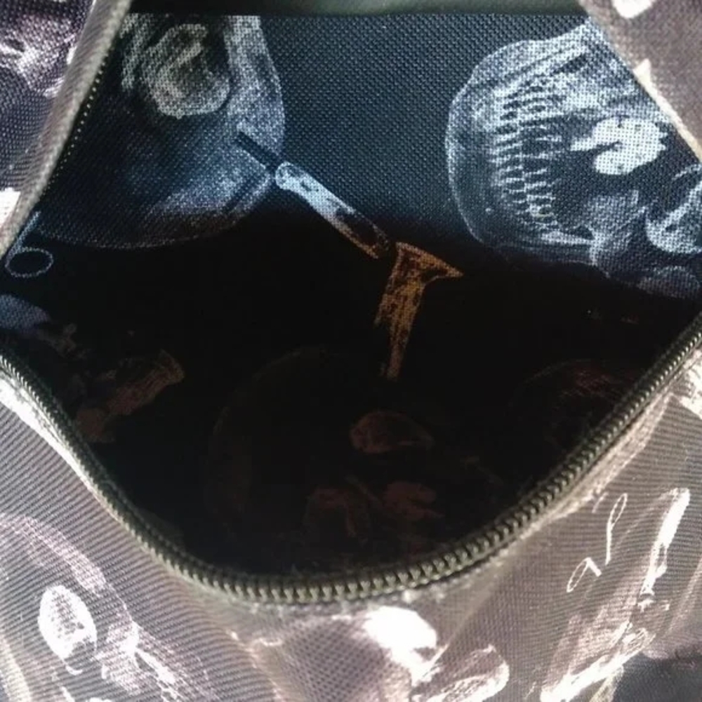 1-UV Skull Print Backpack goth halloween horror - Picture 11 of 13